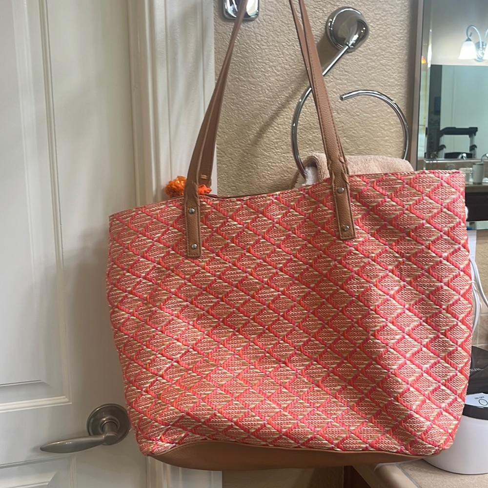 Pink and Orange Shoulder Bag Purse